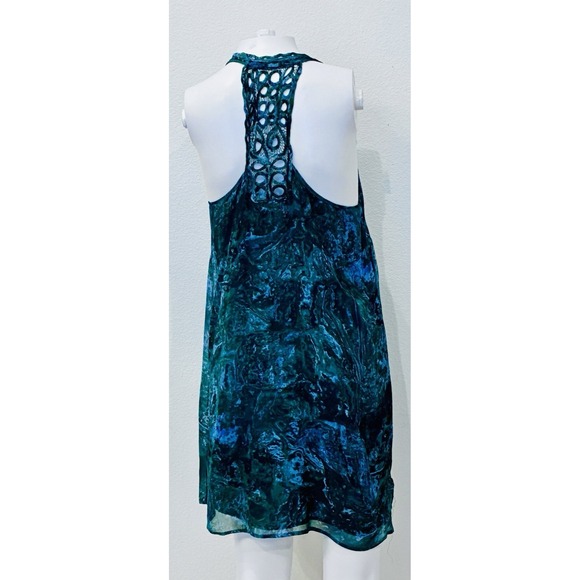 Madison Marcus 100% Silk Sheer Crotchet Racerback Fairy Mini Dress Size S Green - Picture 5 of 10